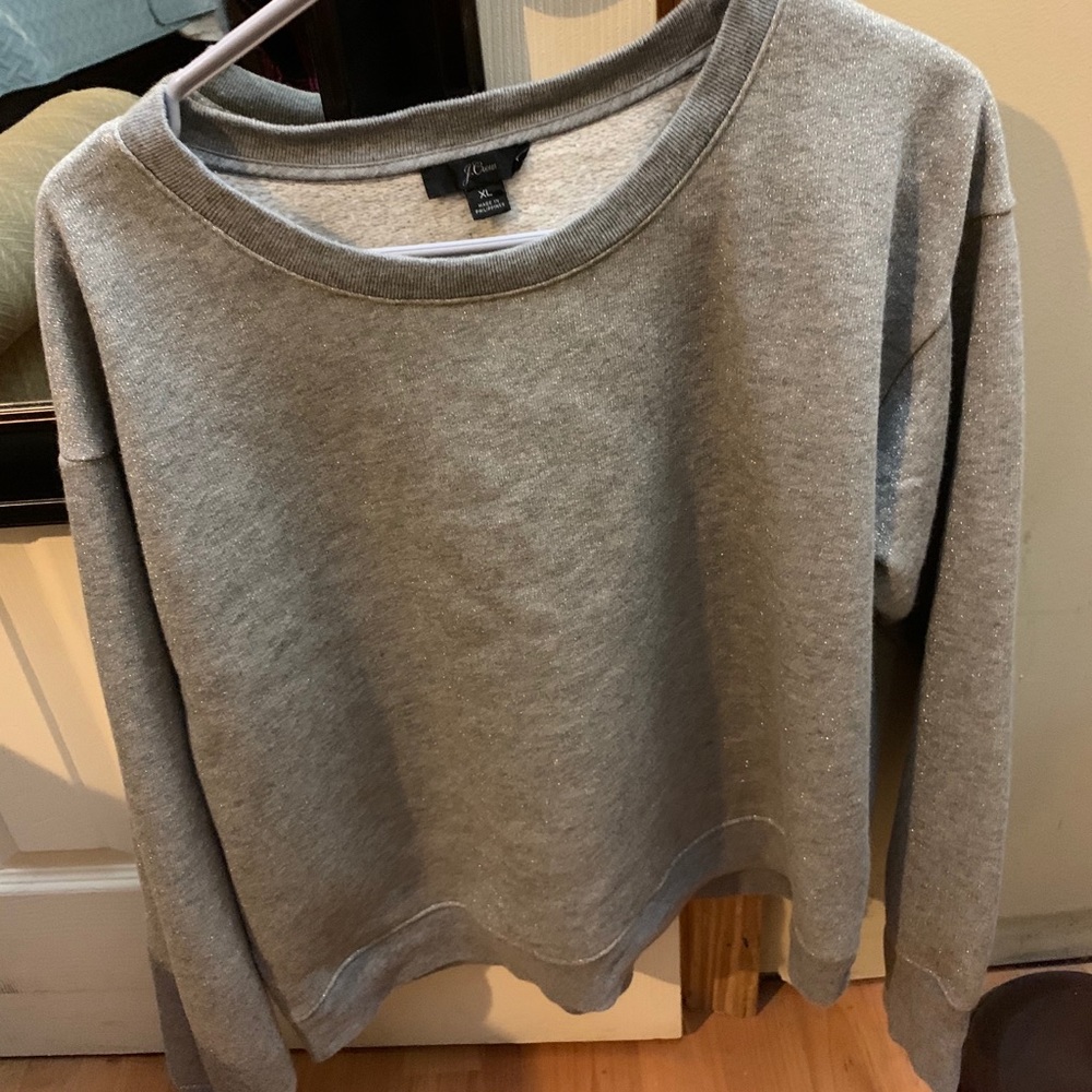 Jcrew crop/short glitter sweatshirt